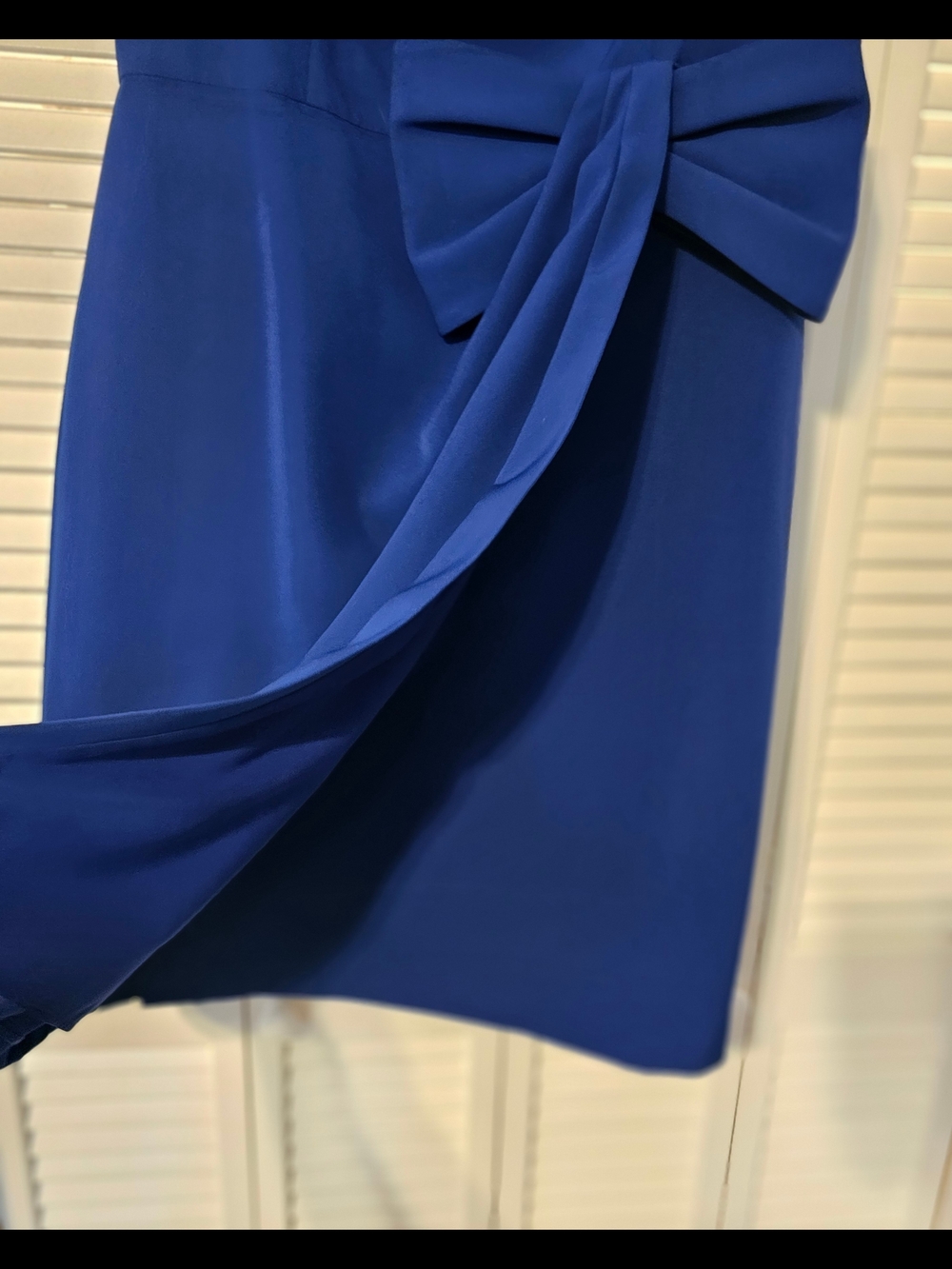 Eliza J Royal Blue Midi Dress with Bow Accent